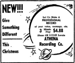 Athena Newspaper Ad - December 8, 1958
